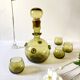 Blown glass liqueur carafe and its 4 small glasses