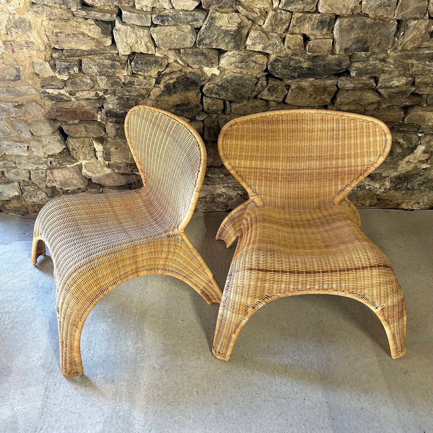Pair of “gulte” rattan armchairs by ikea 1990