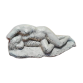 Vintage signed reclining woman sculpture