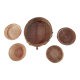 Lot de 5 corbeilles plateaux rotins dont un tamis vintage a accrocher vintage diametre du plus petit