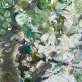 Grand paysage abstrait, peinture à l'huile signée Per Olof Netterblad, 1976
