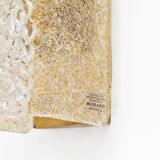 Pair of Murano Glass Gold Graniglia and Brass Sconces