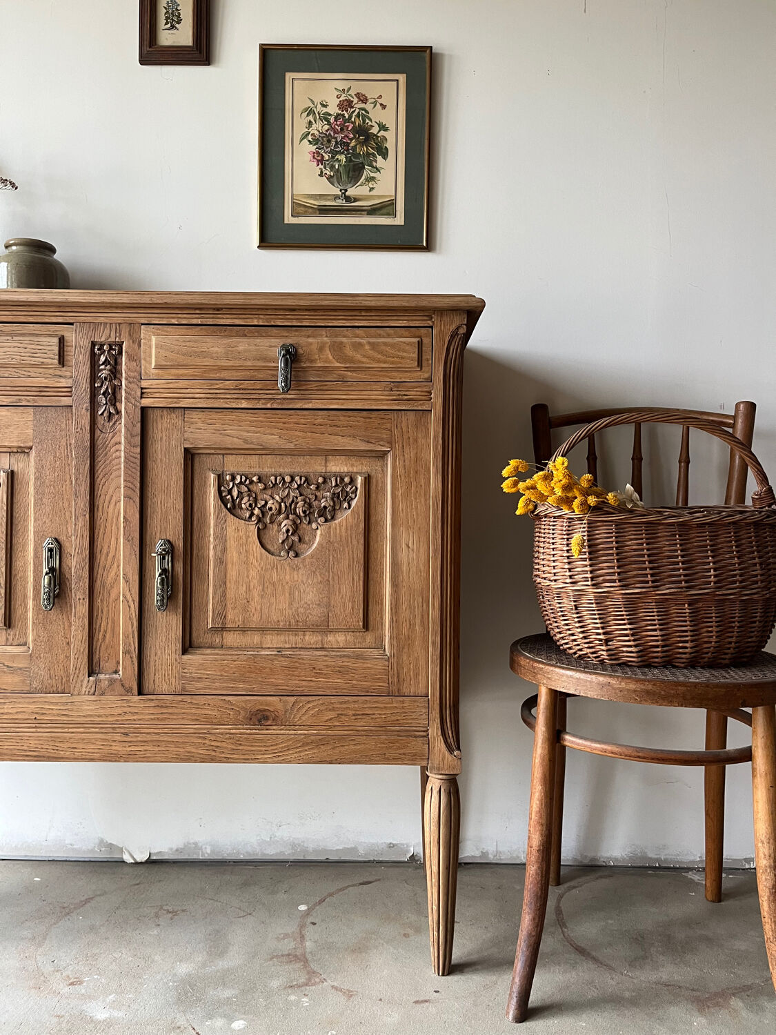 Carved oak sideboard