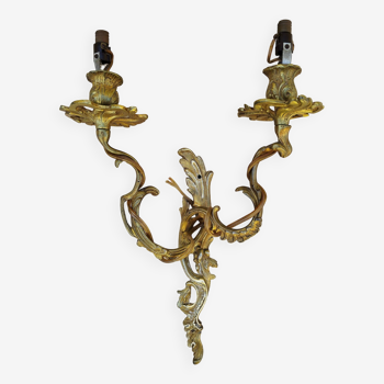 Baroque twisted gilded bronze wall lamp 2 lights