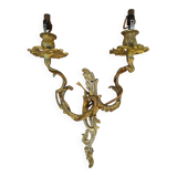 Baroque twisted gilded bronze wall lamp 2 lights