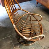 Swivel rattan armchair