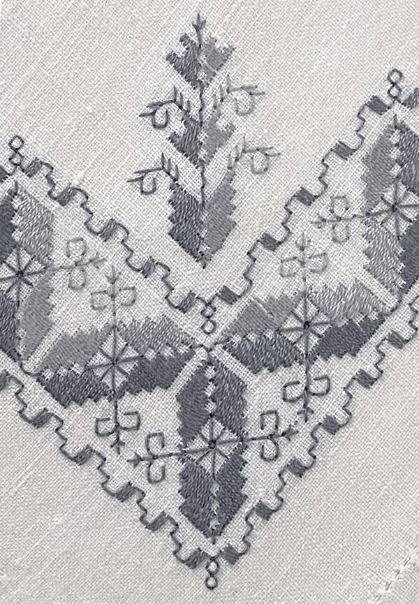 Nappe brodée avec 12 serviettes assorties