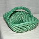 Vintage 1960s woven earthenware basket-shaped bowl