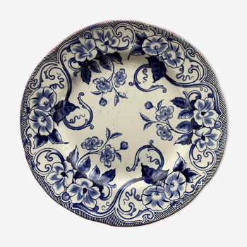 Assiette de collection modèle Flora de creil et montereau art nouveau