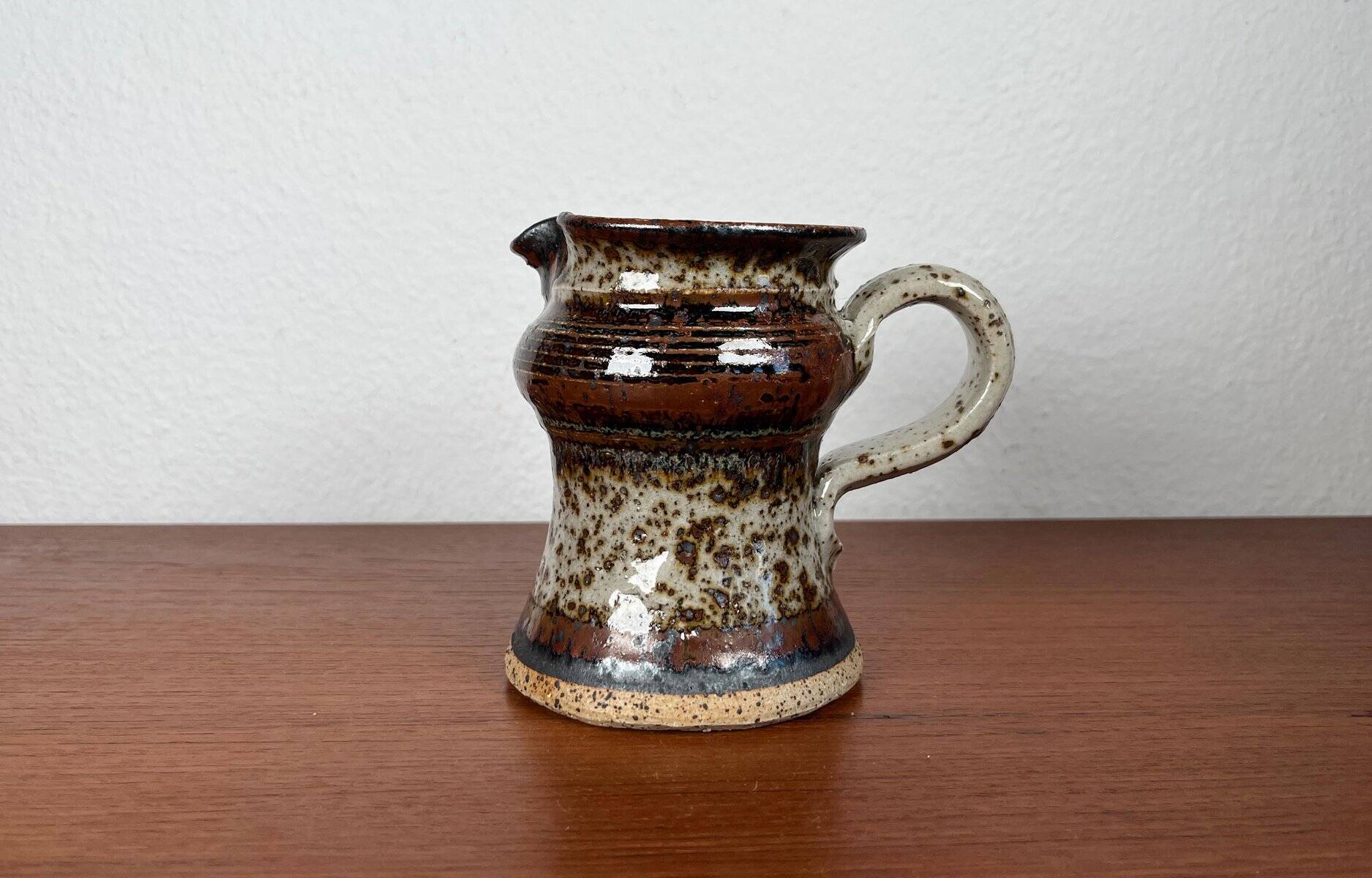 Ceramic workshop carafe vase from mid-century Danish design by Erik Askholm, 1960s.