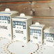 4 old art deco style earthenware kitchen pots