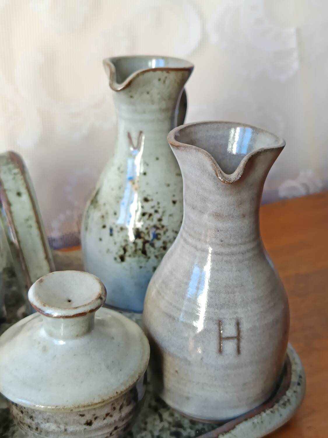 Vintage Condiment Service in Pyrite Stoneware – ACTH Workshop (Thierry &