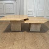 Tables gigognes travertin Classico, Italie, 1970s