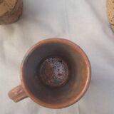 Set of old Corsican cork and terracotta handcrafted pitcher and cup