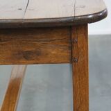 Table à manger ancienne du XVIIIe siècle en chêne avec 2 tiroirs