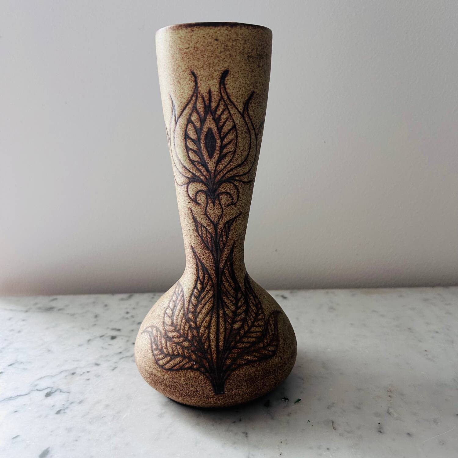 Vallauris stoneware vase signed