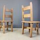 Vintage oak  brutalist dining chairs, 1960s
