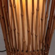 Midcentury Floor Lamp Rattan, Bamboo and Fabric Franco Albini, Italy 1960s