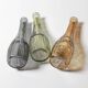 Set of 3 Grey, Green and Amber Glass Vases / Colored Bottles / Ikea / 2000s