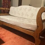 Two-seater sofa in exotic wood, Mexican style