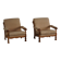 Pair of armchairs by Henning Kjærnulf, Oak Oak and Alcantara, mid-20th century, 1960s.
