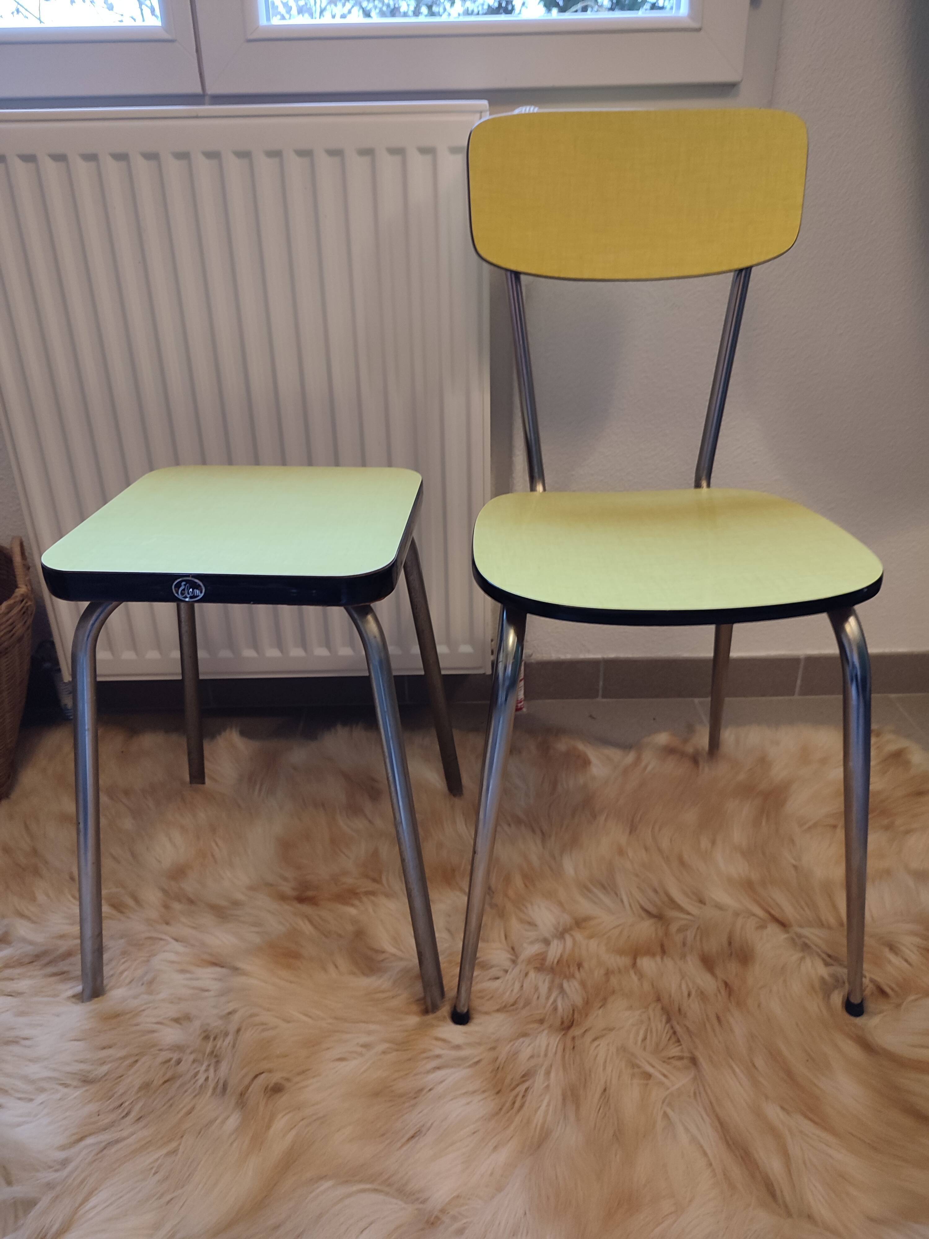 Chaise et tabouret elem en formica