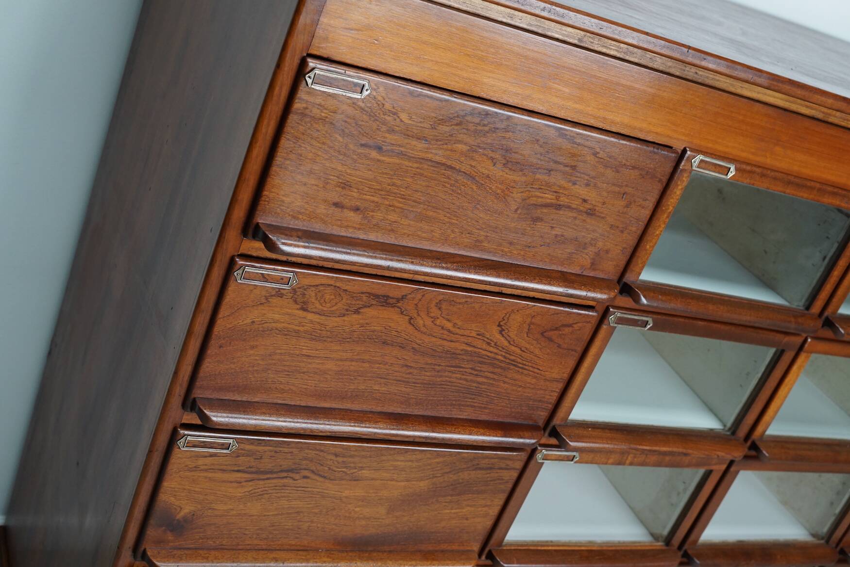Vintage Dutch Oak / Mahogany Haberdashery Shop Cabinet, 1930s
