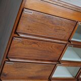 Vintage Dutch Oak / Mahogany Haberdashery Shop Cabinet, 1930s