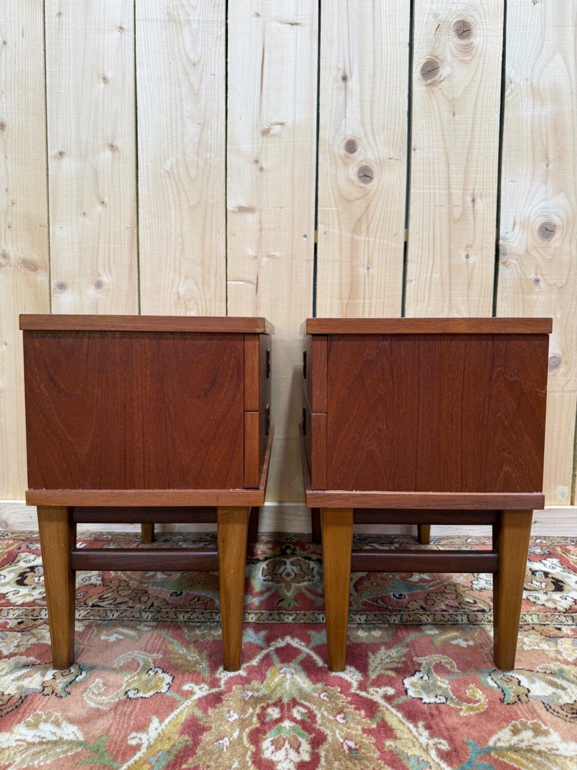 Pair of bedside tables – Scandinavian style – Solid teak – 1960s