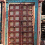 Old Indian door in old teak, piece and patina of origin