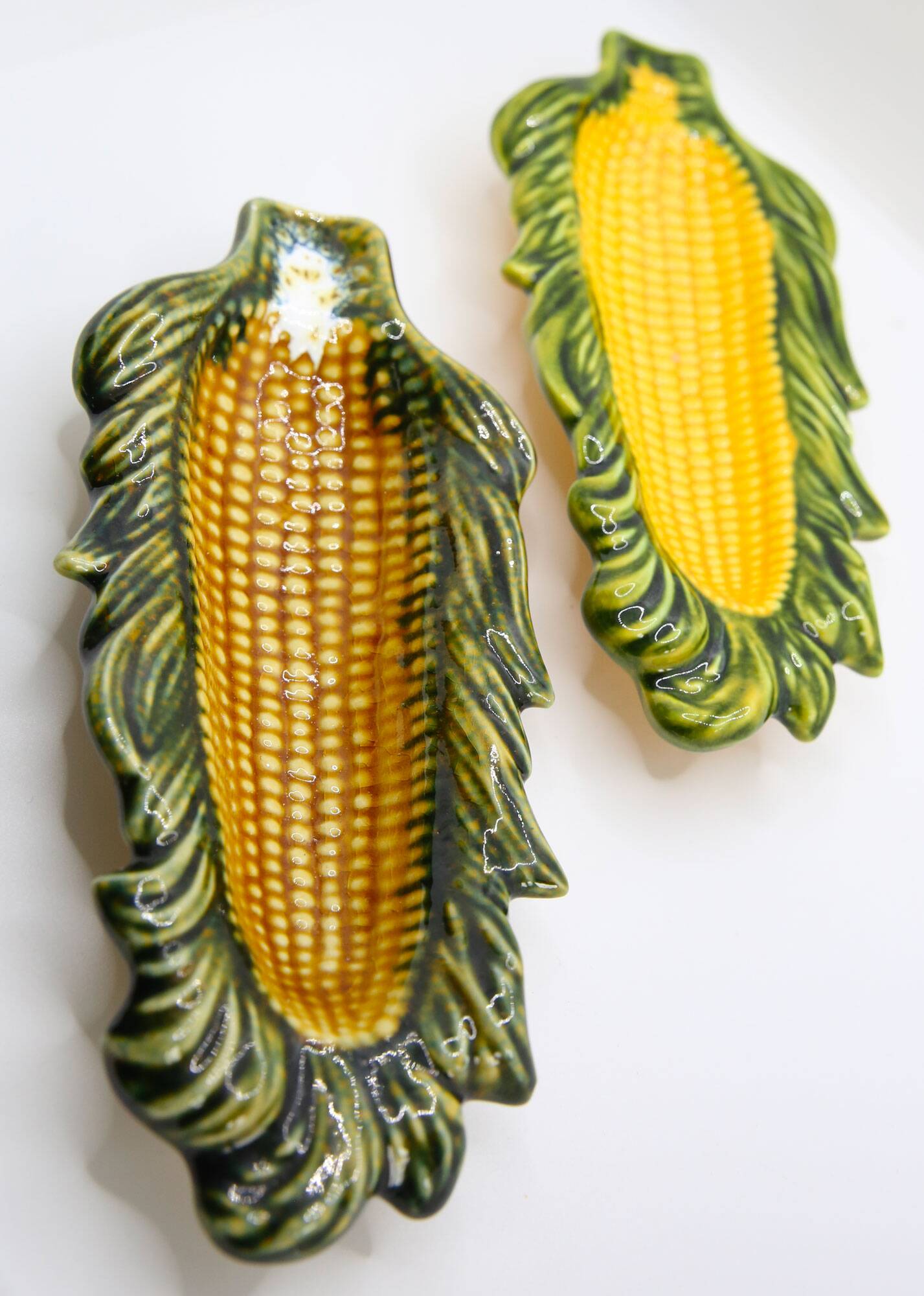 Set of 2 artisanal corn cobs in slurry from Portugal