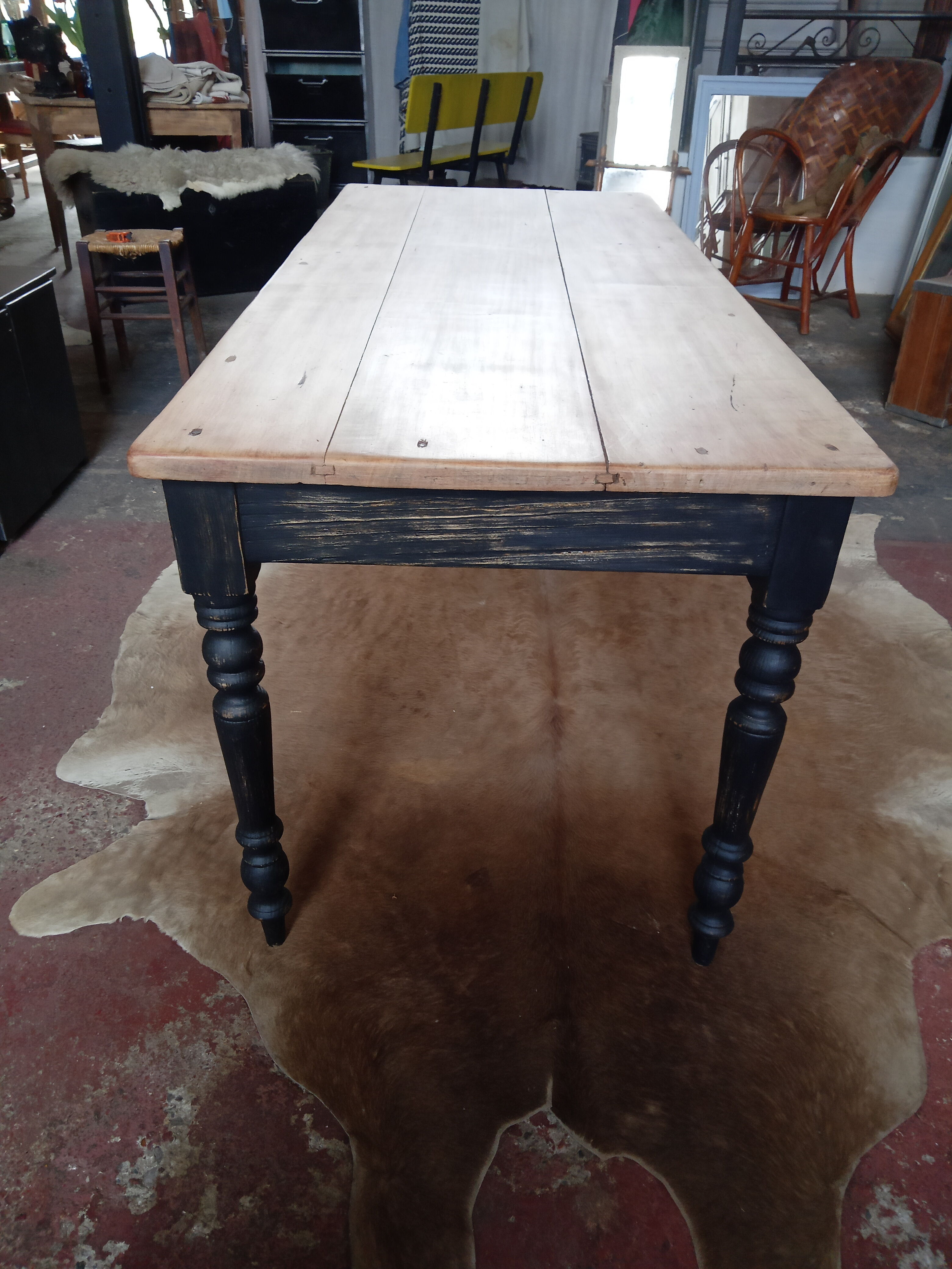 Old table feet turned