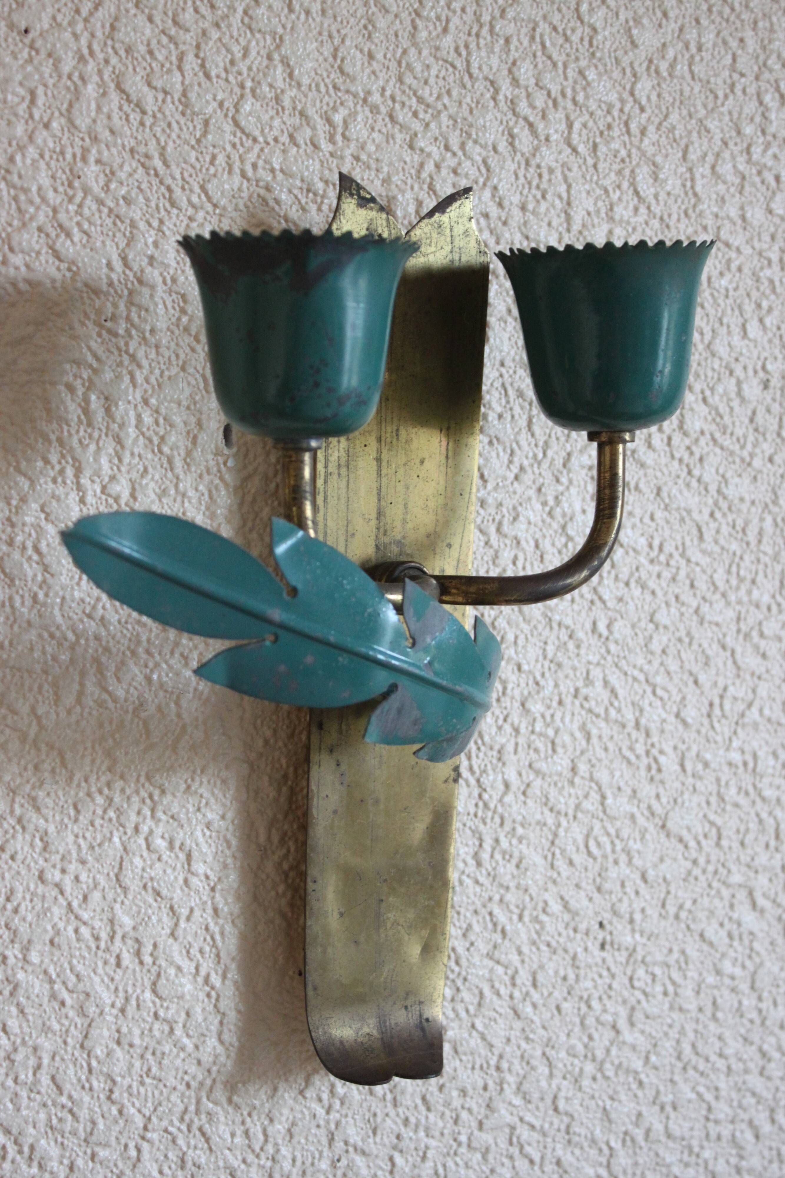3 wall lamp, lily of the valley, from the 40s, vintage