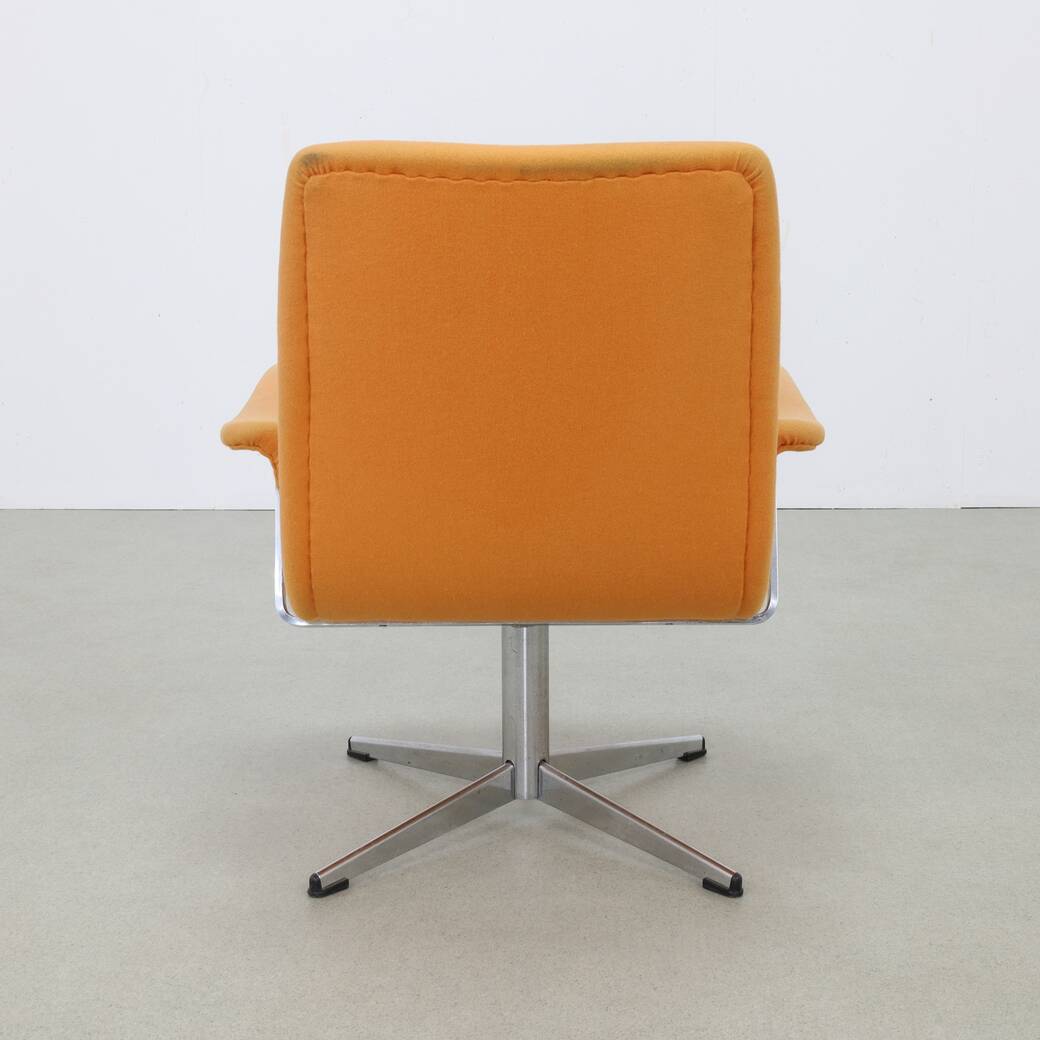 Fauteuil lounge vintage pivotant chromé 1960