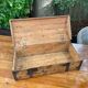 Antique French Wood Iron and Hide Handmade Wood Chest or Trunk