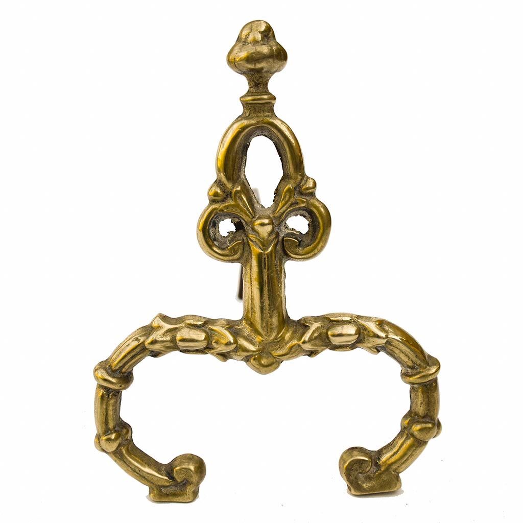 Pair of gilded bronze chenets Louis XV antique fireplace accessory