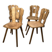 4 chaises de ferme brutalistes scandinaves