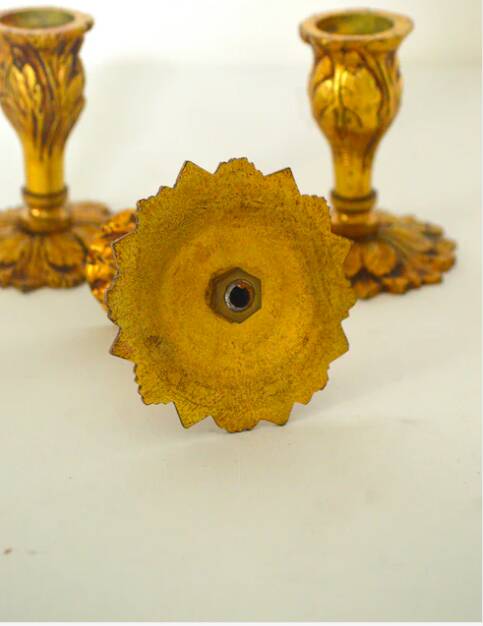 Trio de bougeoirs en bronze