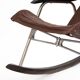 Fauteuil à bascule pliant en cuir design par Takeshi Nii, années 1950
