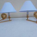 Pair of gilded bronze wall lamps