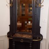 Porte-manteau /Vestiaire ancien revisité, Napoléon III, en noyer peint