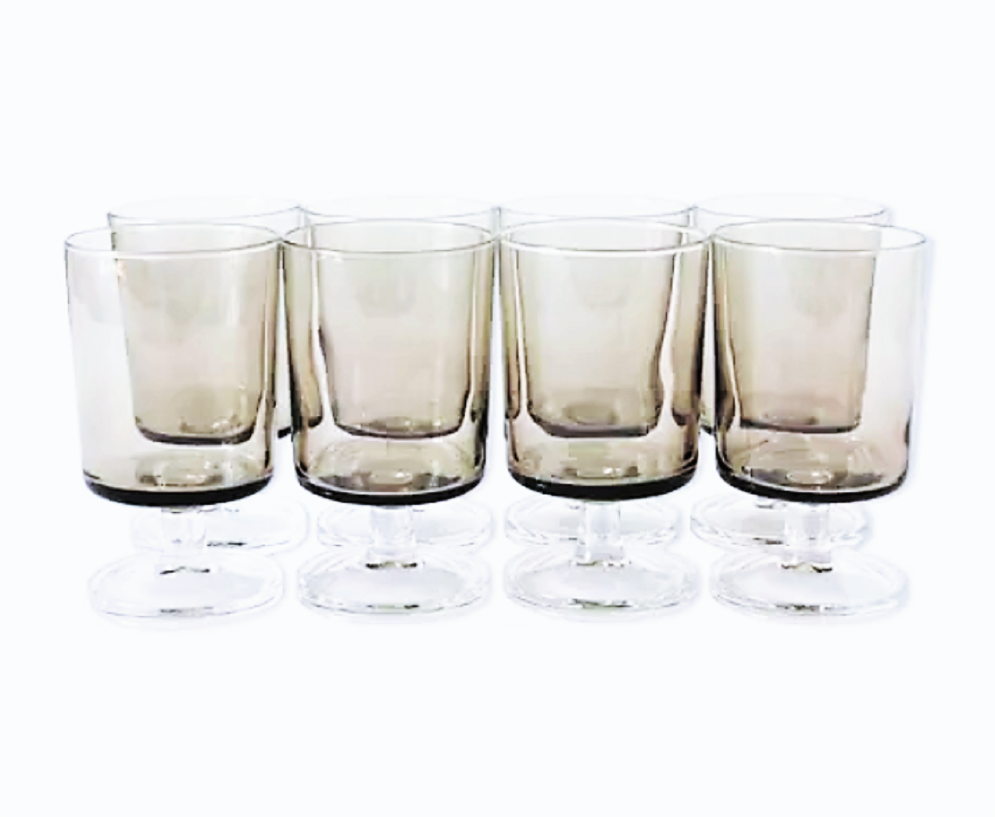 Luminarc Sweden Set of 8 white wine glasses, smoked brown colour
