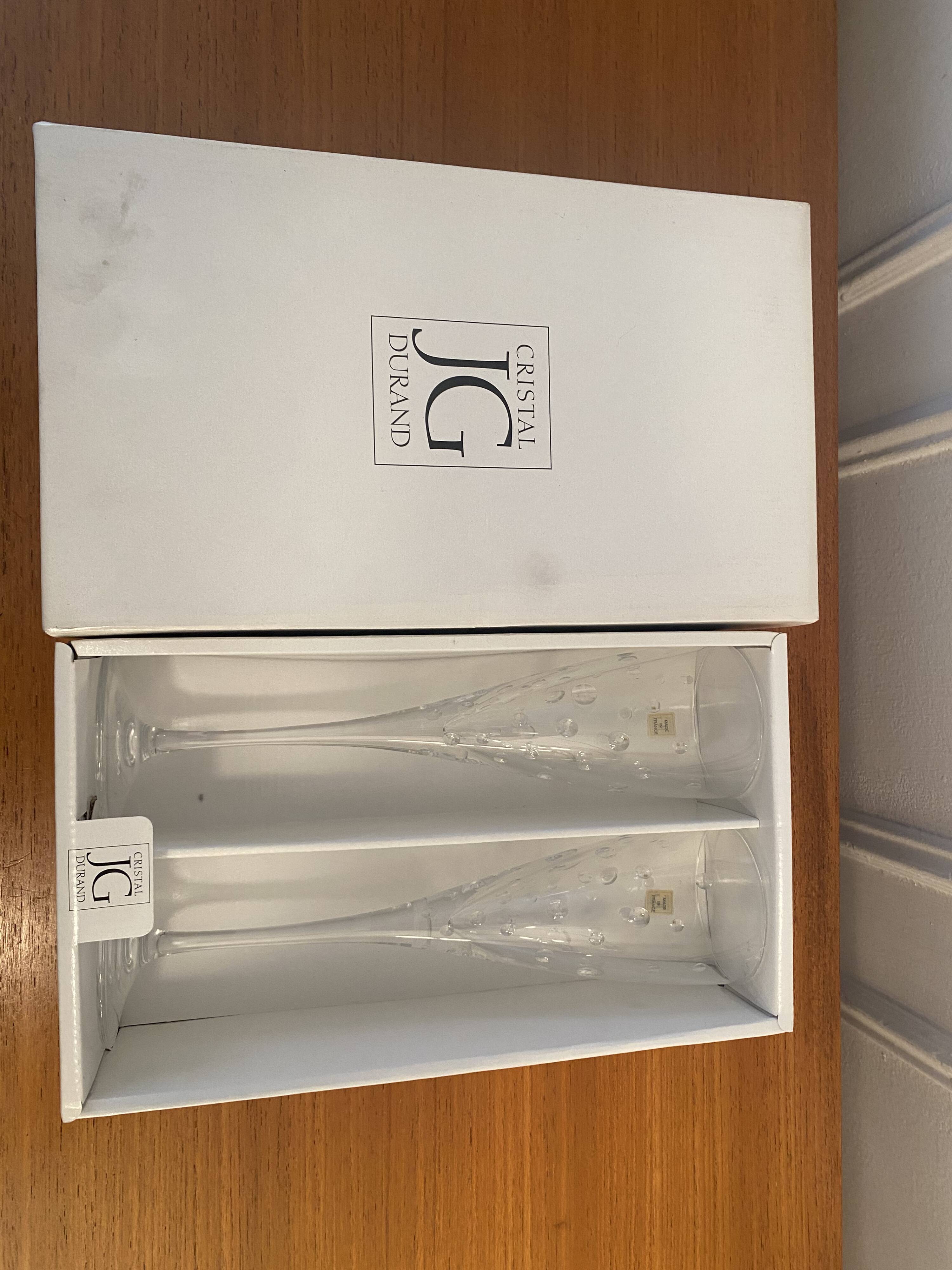 Arques crystal champagne flutes - JG Durand