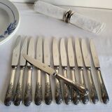 12 Silver-Plated Dessert Knives with Stainless Steel Blades Nogent