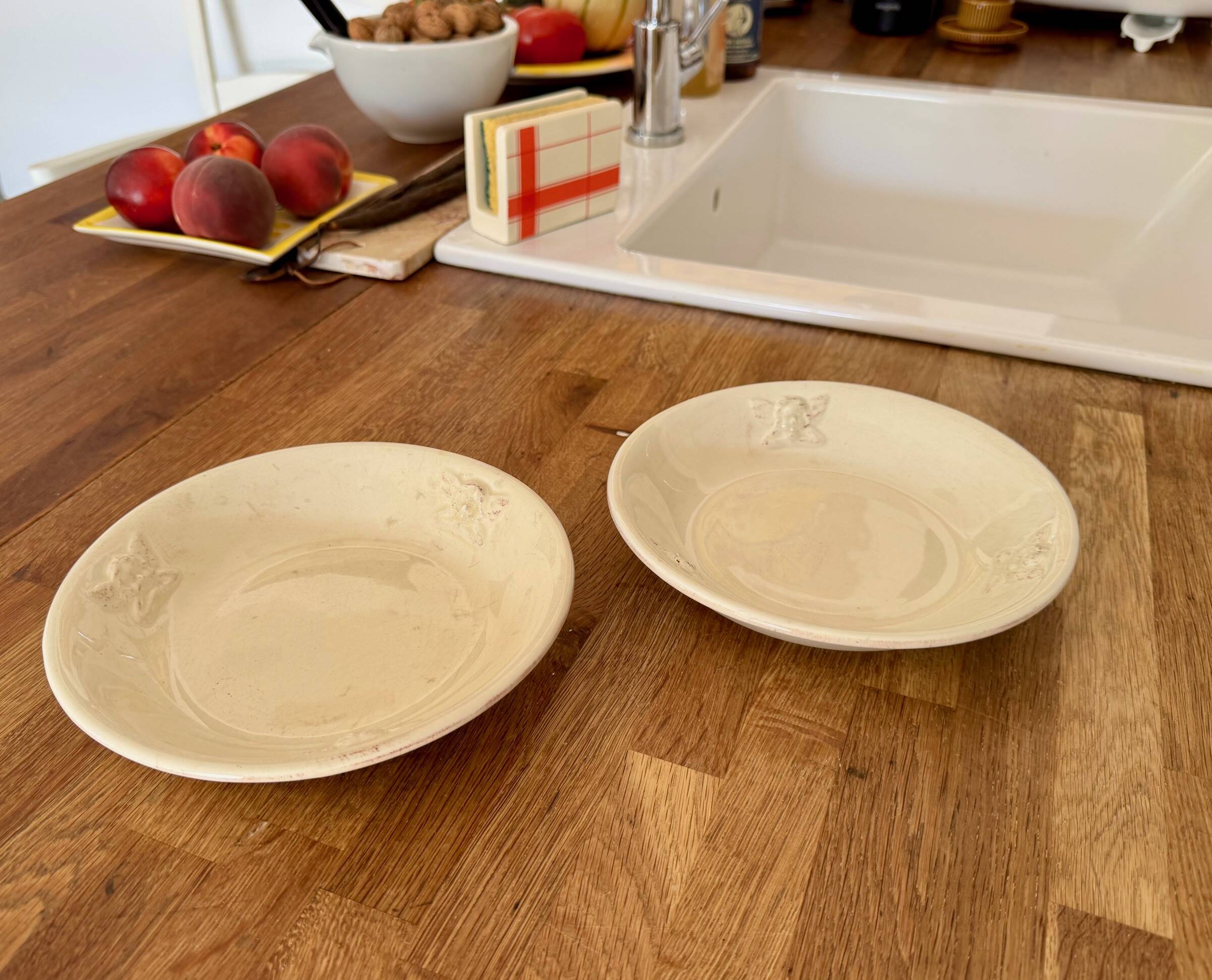 2 antique plates, for soup or porridge