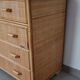 Chest of drawers with 5 wicker and bamboo drawers, 70s/80s.