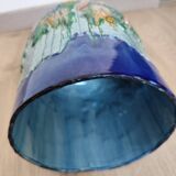 Antique Victorian Art Majolica Earthenware Cheese Cover with Dish