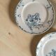 5 earthenware plates from Creil and Montereau "Crémone", ironstone Art Nouveau