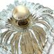 Pair large vintage architectonic wall lamps, 60s, glass