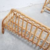 Lit corbeille vintage en rotin 120cm x 190cm